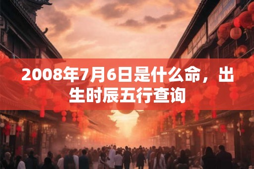 2008年7月6日是什么命，出生时辰五行查询