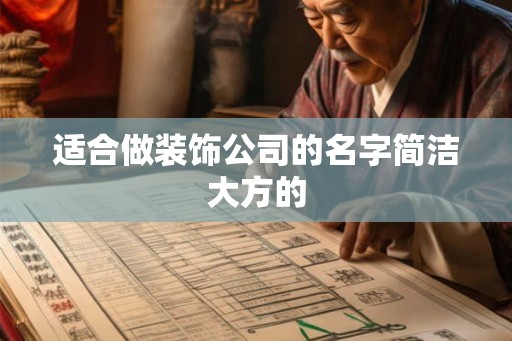 适合做装饰公司的名字简洁大方的