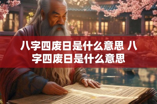八字四废日是什么意思 八字四废日是什么意思