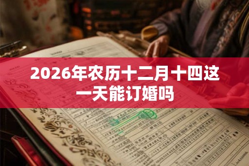 2026年农历十二月十四这一天能订婚吗