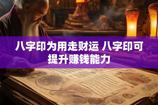 八字印为用走财运 八字印可提升赚钱能力