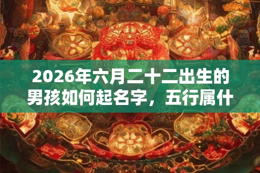 2026年六月二十二出生的男孩如何起名字，五行属什么