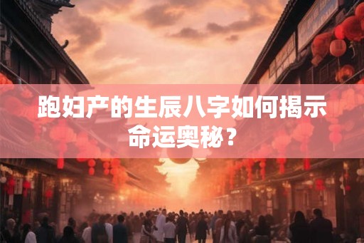 跑妇产的生辰八字如何揭示命运奥秘? 跑妇产的生辰八字如何揭示命运奥秘?