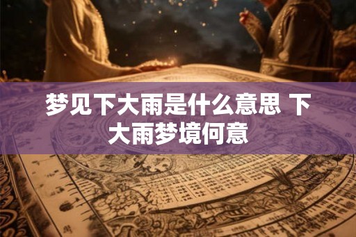 梦见下大雨是什么意思 下大雨梦境何意