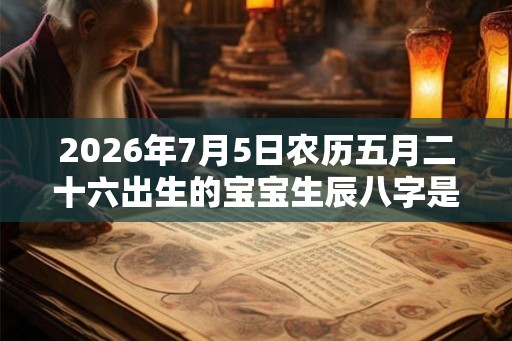 2026年7月5日农历五月二十六出生的宝宝生辰八字是什么