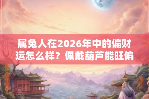 属兔人在2026年中的偏财运怎么样？佩戴葫芦能旺偏财运吗？