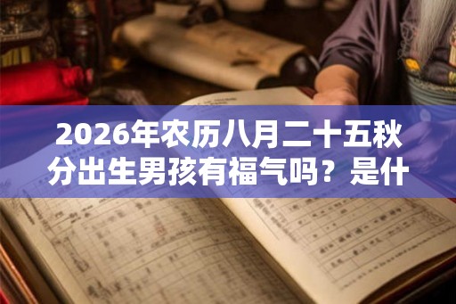 2026年农历八月二十五秋分出生男孩有福气吗？是什么命？