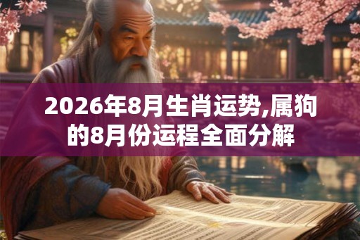 2026年8月生肖运势,属狗的8月份运程全面分解