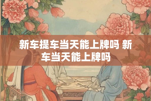 新车提车当天能上牌吗 新车当天能上牌吗