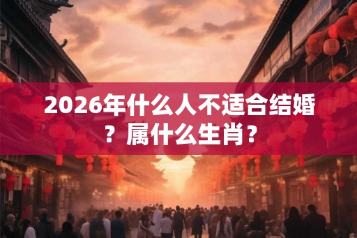 2026年什么人不适合结婚？属什么生肖？
