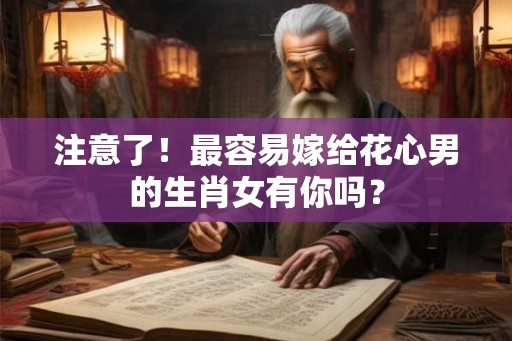 注意了!最容易嫁给花心男的生肖女有你吗? 注意了!最容易嫁给花心男的生肖女有你吗?