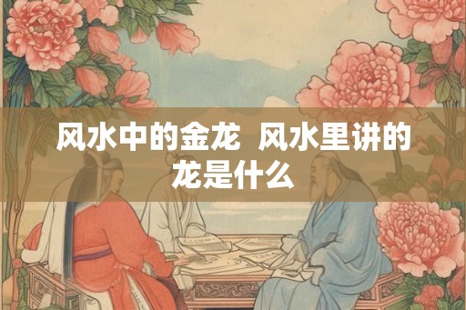 风水中的金龙  风水里讲的龙是什么