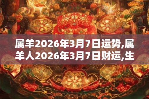 属羊2026年3月7日运势,属羊人2026年3月7日财运,生肖羊2026年3月7日运势