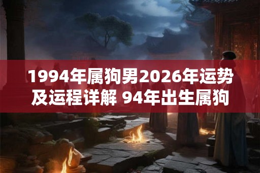 1994年属狗男2026年运势及运程详解 94年出生属狗人2026全年每月运势男性