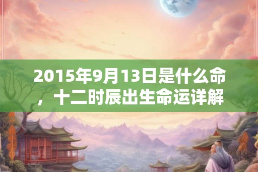 2015年9月13日是什么命，十二时辰出生命运详解