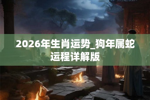 2026年生肖运势_狗年属蛇运程详解版