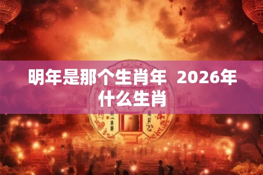 明年是那个生肖年  2026年什么生肖