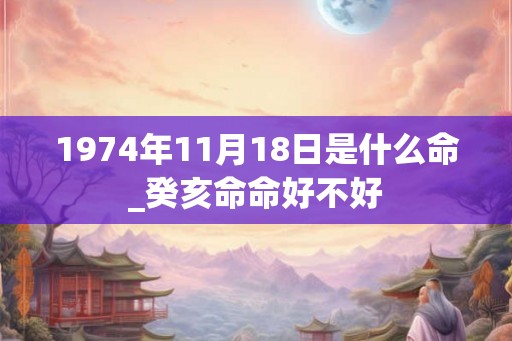 1974年11月18日是什么命_癸亥命命好不好