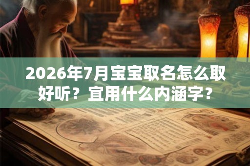 2026年7月宝宝取名怎么取好听？宜用什么内涵字？