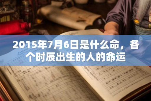 2015年7月6日是什么命，各个时辰出生的人的命运