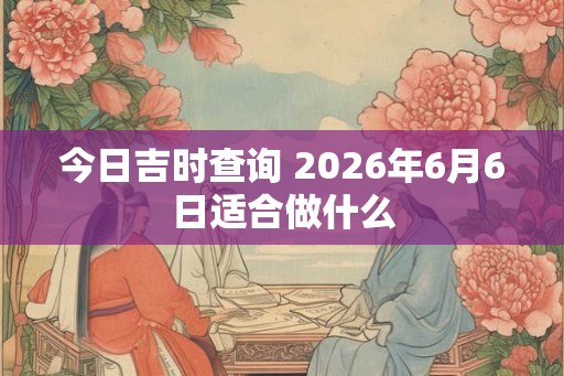 今日吉时查询 2026年6月6日适合做什么