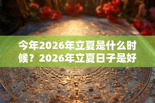 今年2026年立夏是什么时候？2026年立夏日子是好是坏？