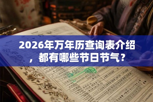 2026年万年历查询表介绍，都有哪些节日节气？