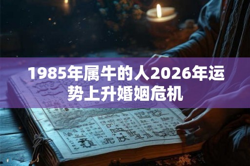 1985年属牛的人2026年运势上升婚姻危机