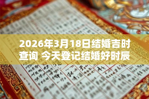 2026年3月18日结婚吉时查询 今天登记结婚好时辰