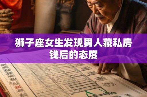 狮子座女生发现男人藏私房钱后的态度
