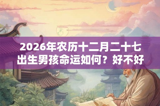 2026年农历十二月二十七出生男孩命运如何？好不好？