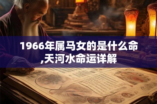 1966年属马女的是什么命,天河水命运详解