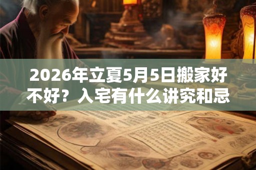 2026年立夏5月5日搬家好不好？入宅有什么讲究和忌讳？