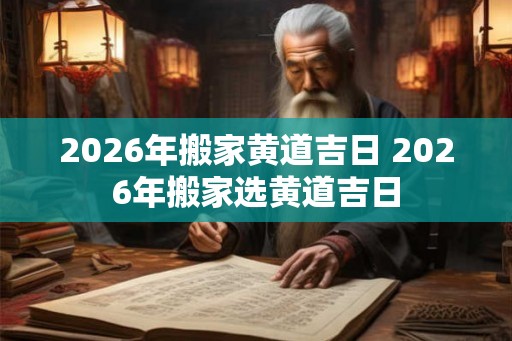2026年搬家黄道吉日 2026年搬家选黄道吉日