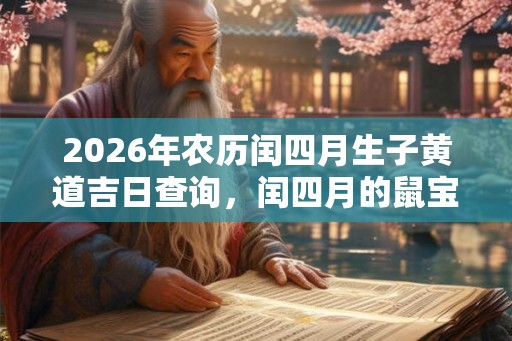 2026年农历闰四月生子黄道吉日查询,闰四月的鼠宝宝好不好? 2026年农历闰四月生子黄道吉日查询,闰四月的鼠宝宝好不好?