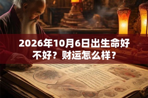 2026年10月6日出生命好不好？财运怎么样？