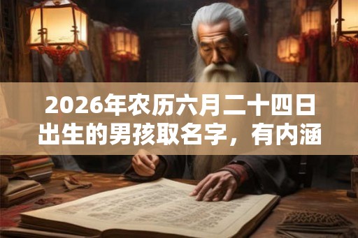2026年农历六月二十四日出生的男孩取名字，有内涵的好名字推荐