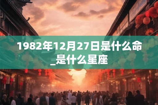 1982年12月27日是什么命_是什么星座