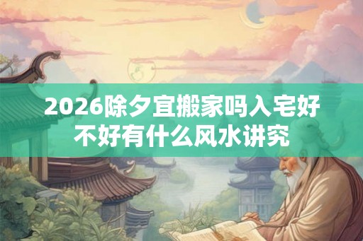 2026除夕宜搬家吗入宅好不好有什么风水讲究 2026除夕宜搬家吗入宅好不好有什么风水讲究