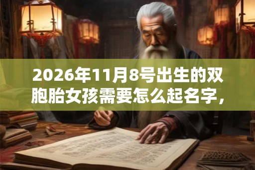 2026年11月8号出生的双胞胎女孩需要怎么起名字，五行属什么？