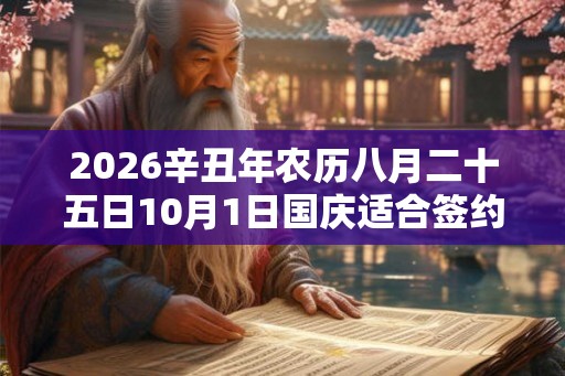 2026辛丑年农历八月二十五日10月1日国庆适合签约吗？