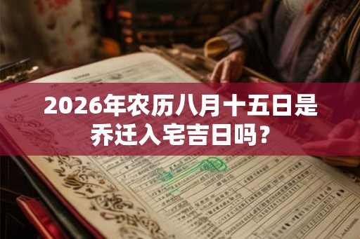 2026年农历八月十五日是乔迁入宅吉日吗？