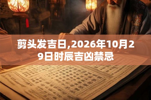 剪头发吉日,2026年10月29日时辰吉凶禁忌