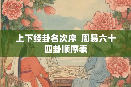 上下经卦名次序  周易六十四卦顺序表