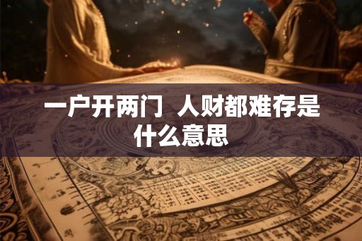 一户开两门  人财都难存是什么意思