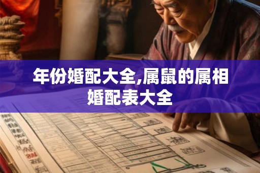 年份婚配大全,属鼠的属相婚配表大全