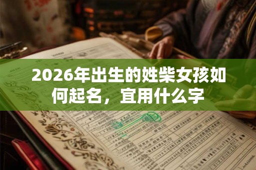 2026年出生的姓柴女孩如何起名,宜用什么字 2026年出生的姓柴女孩如何起名,宜用什么字