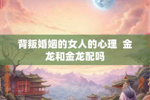 背叛婚姻的女人的心理  金龙和金龙配吗