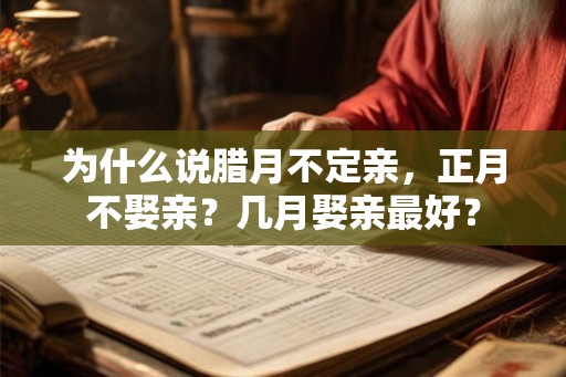 为什么说腊月不定亲，正月不娶亲？几月娶亲最好？