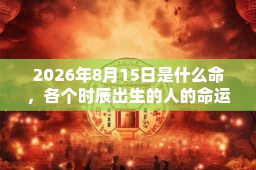 2026年8月15日是什么命，各个时辰出生的人的命运